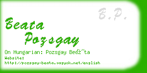 beata pozsgay business card